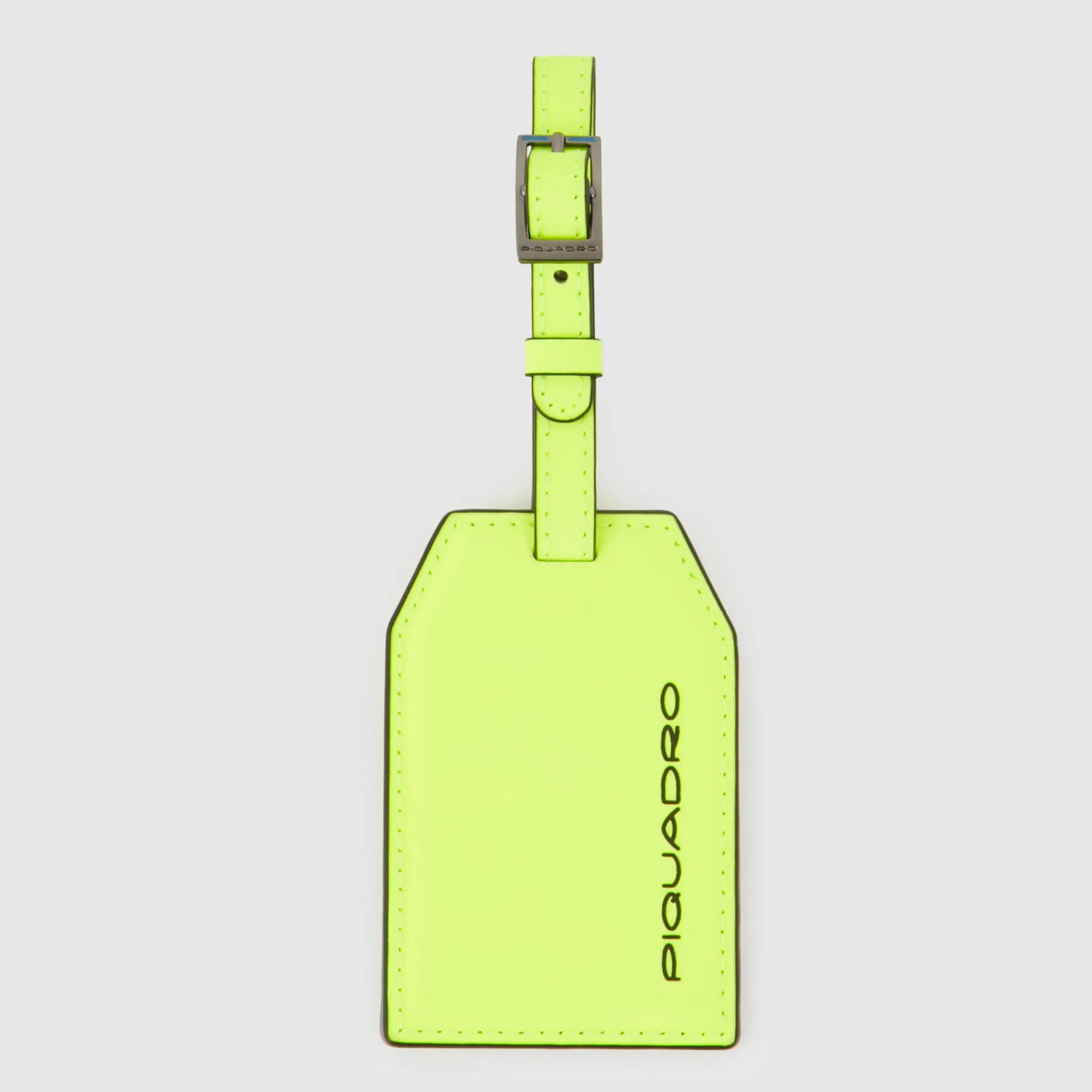 Address Tag in pelle con logo PQD inciso