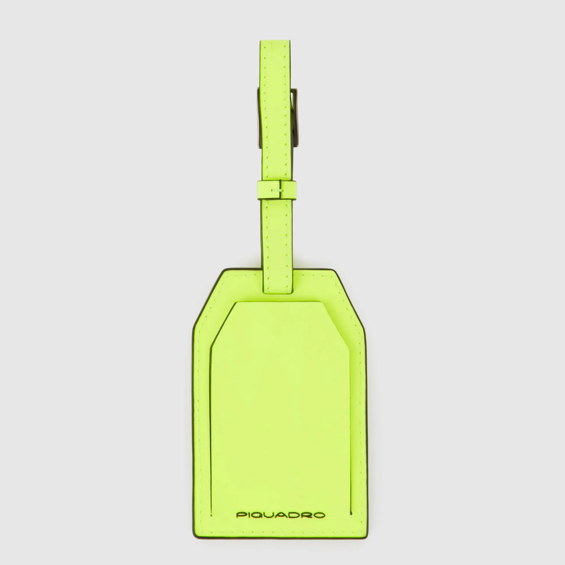 Address Tag in pelle con logo PQD inciso