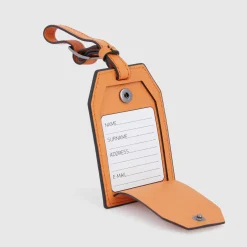 Address Tag in pelle con logo PQD inciso
