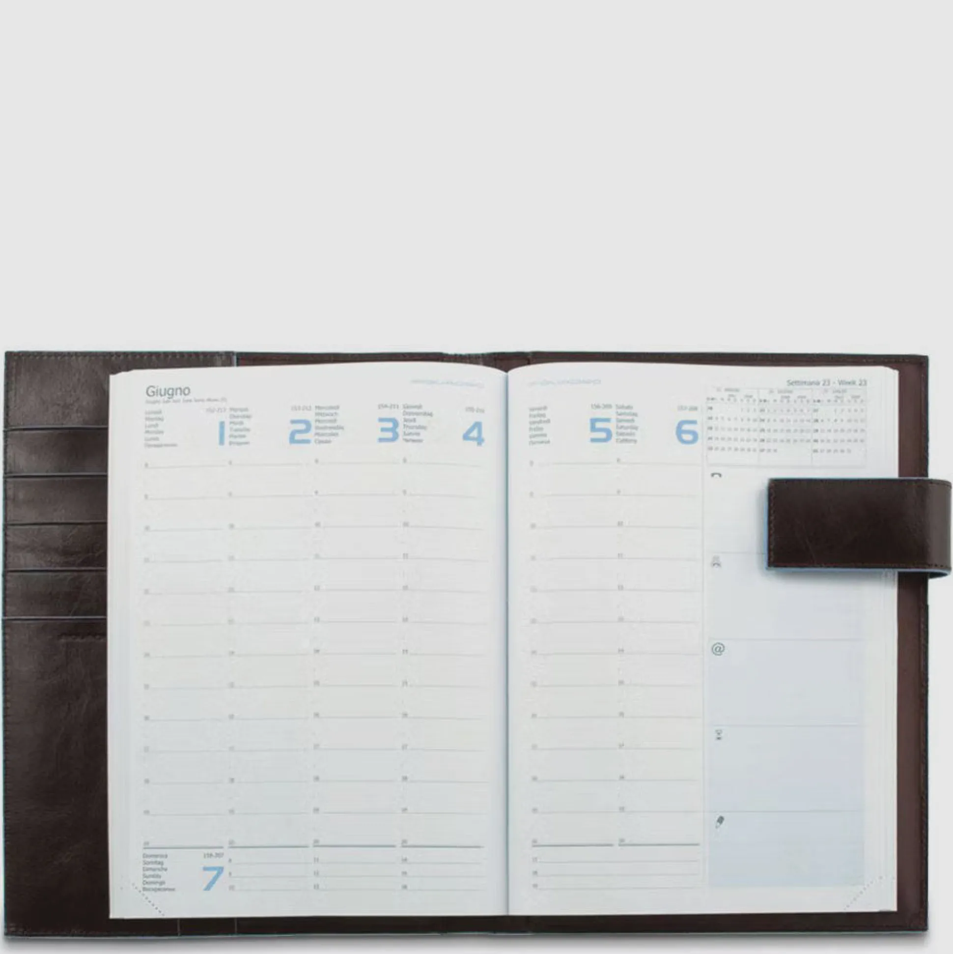 Agenda hebdomadaire en cuir