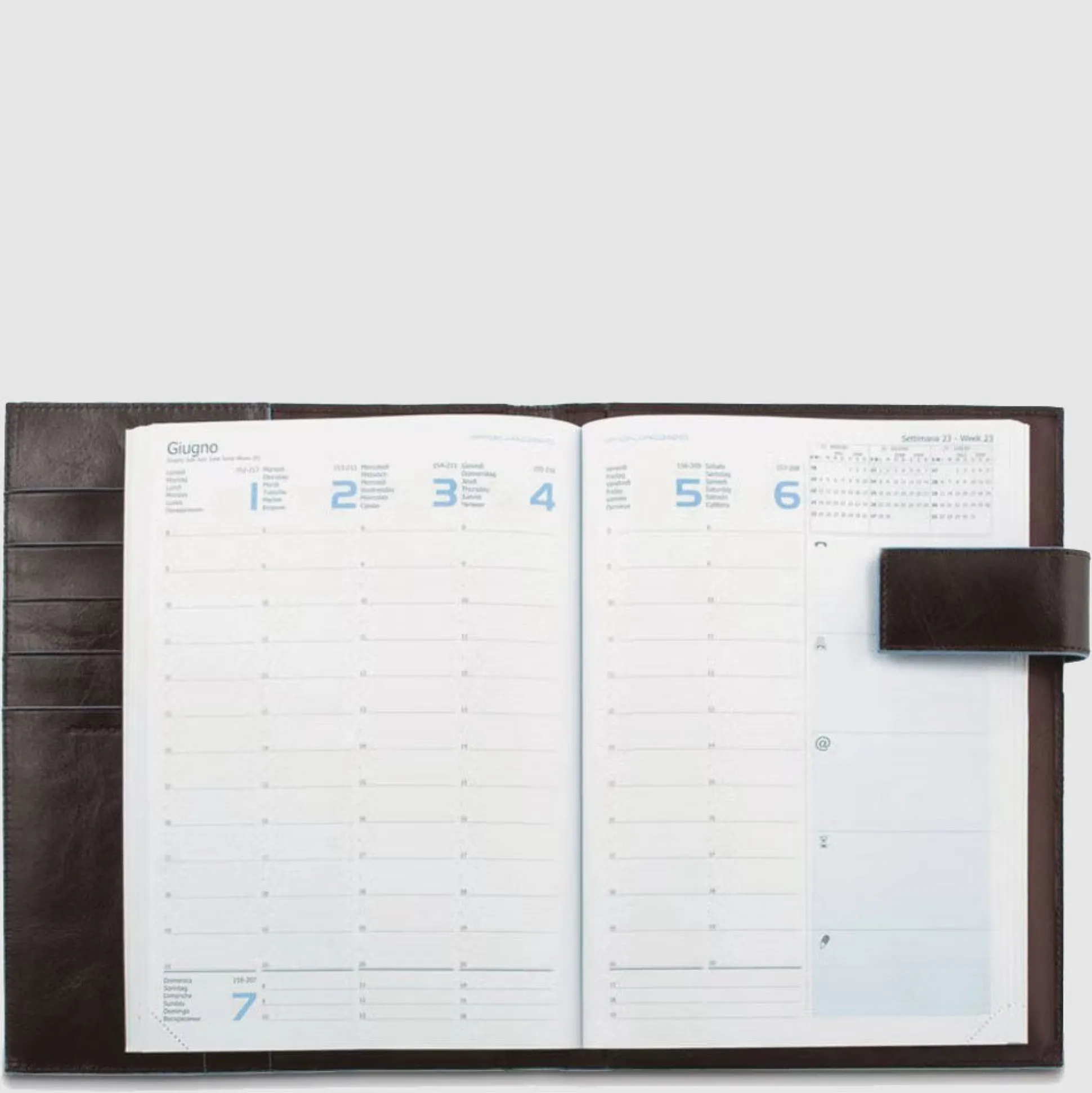 Agenda hebdomadaire en cuir