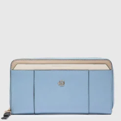 Grand portefeuille femme zippé avec 4 soufflets