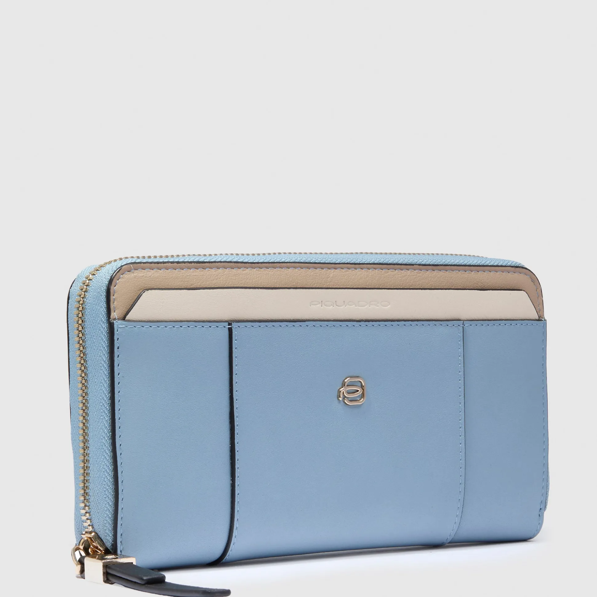 Grand portefeuille femme zippé avec 4 soufflets
