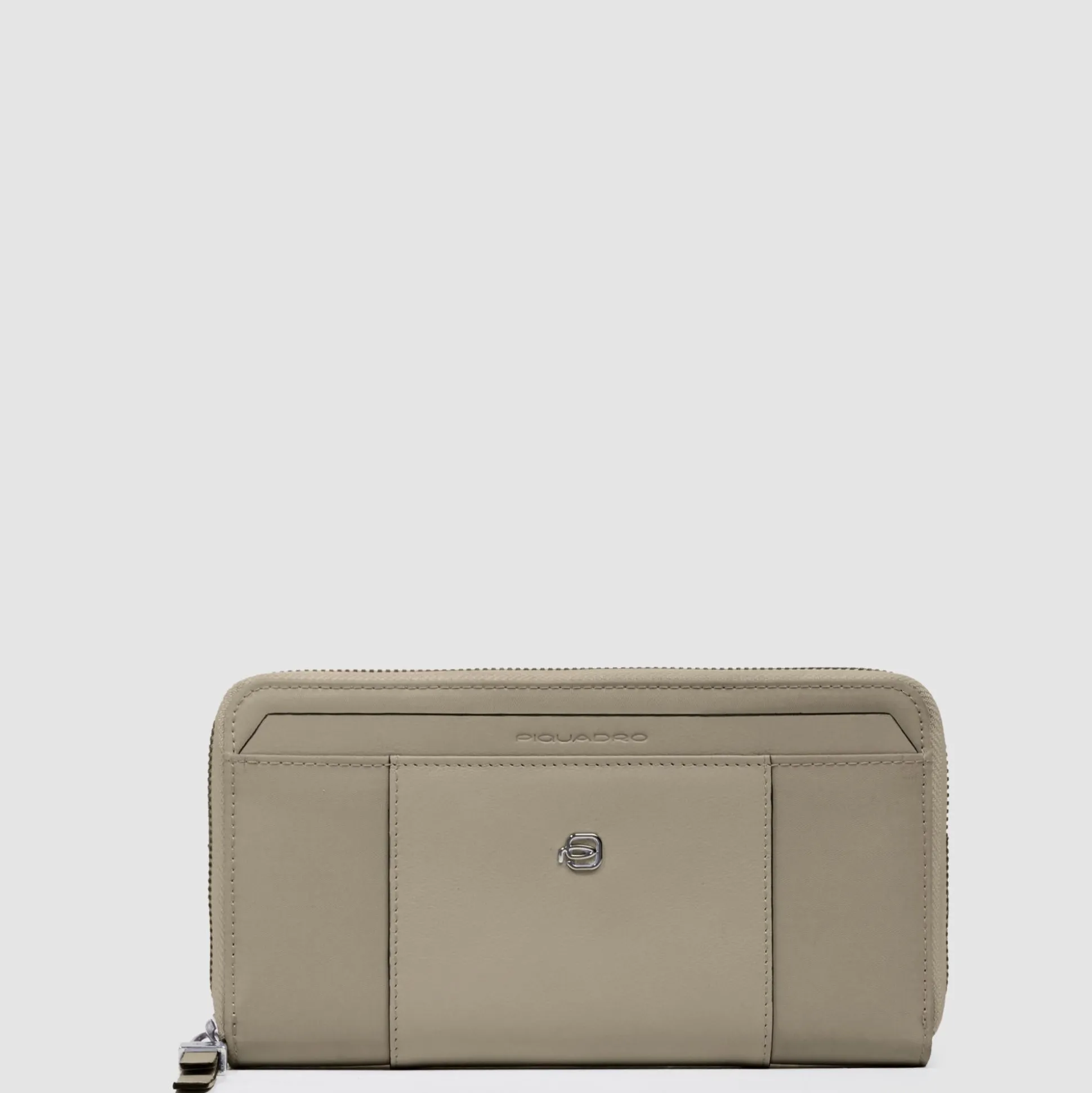 Portefeuille femme zippé à quatre soufflets