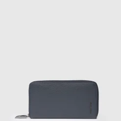 Portefeuille femme zippé à quatre soufflets