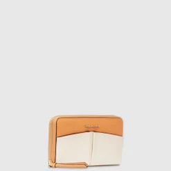 Portefeuille femme zippé à quatre soufflets