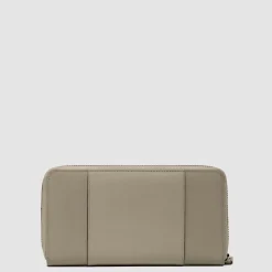 Portefeuille femme zippé à quatre soufflets