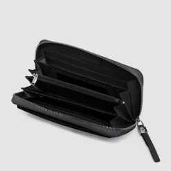 Portefeuille femme zippé à quatre soufflets