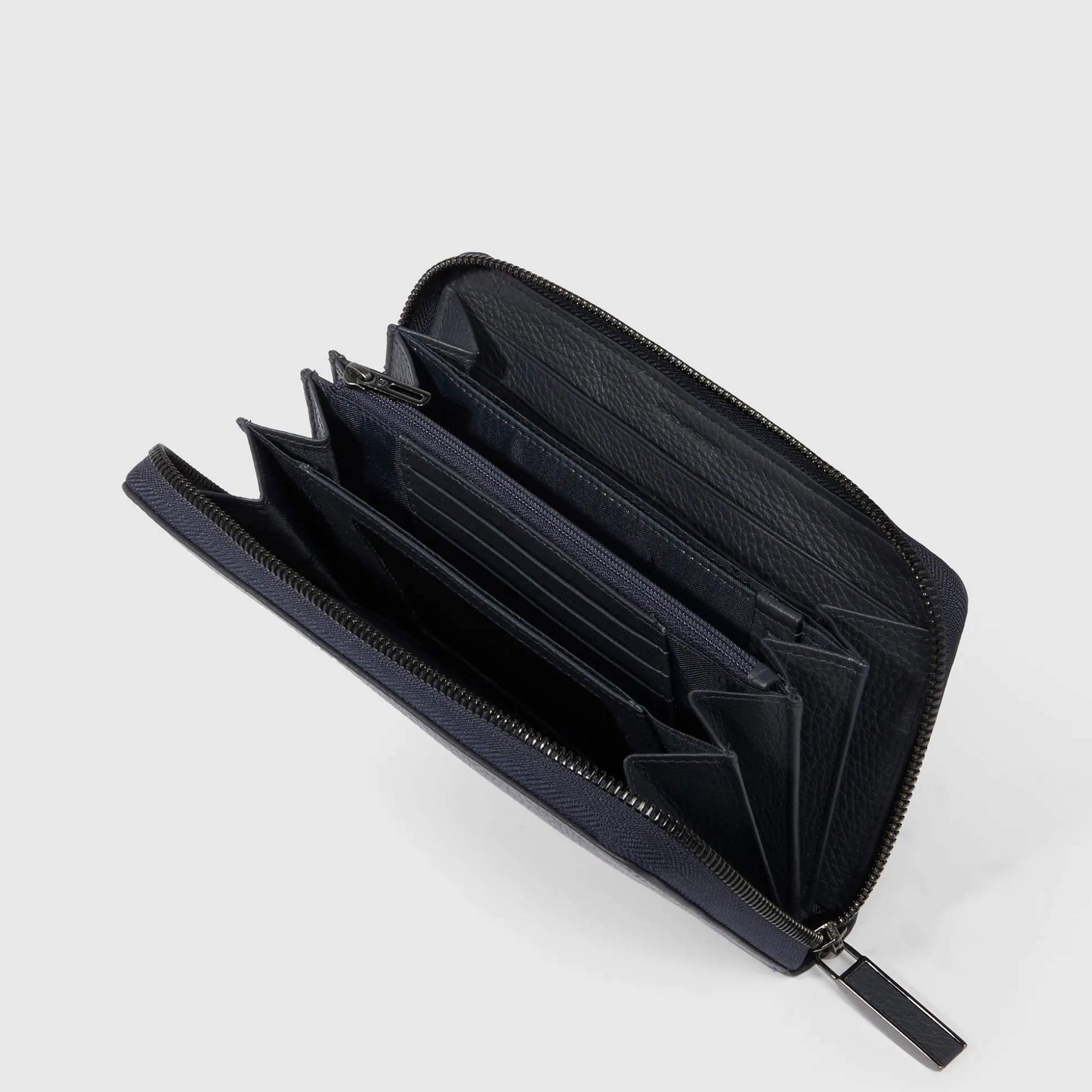 Portefeuille femme zippé à quatre soufflets