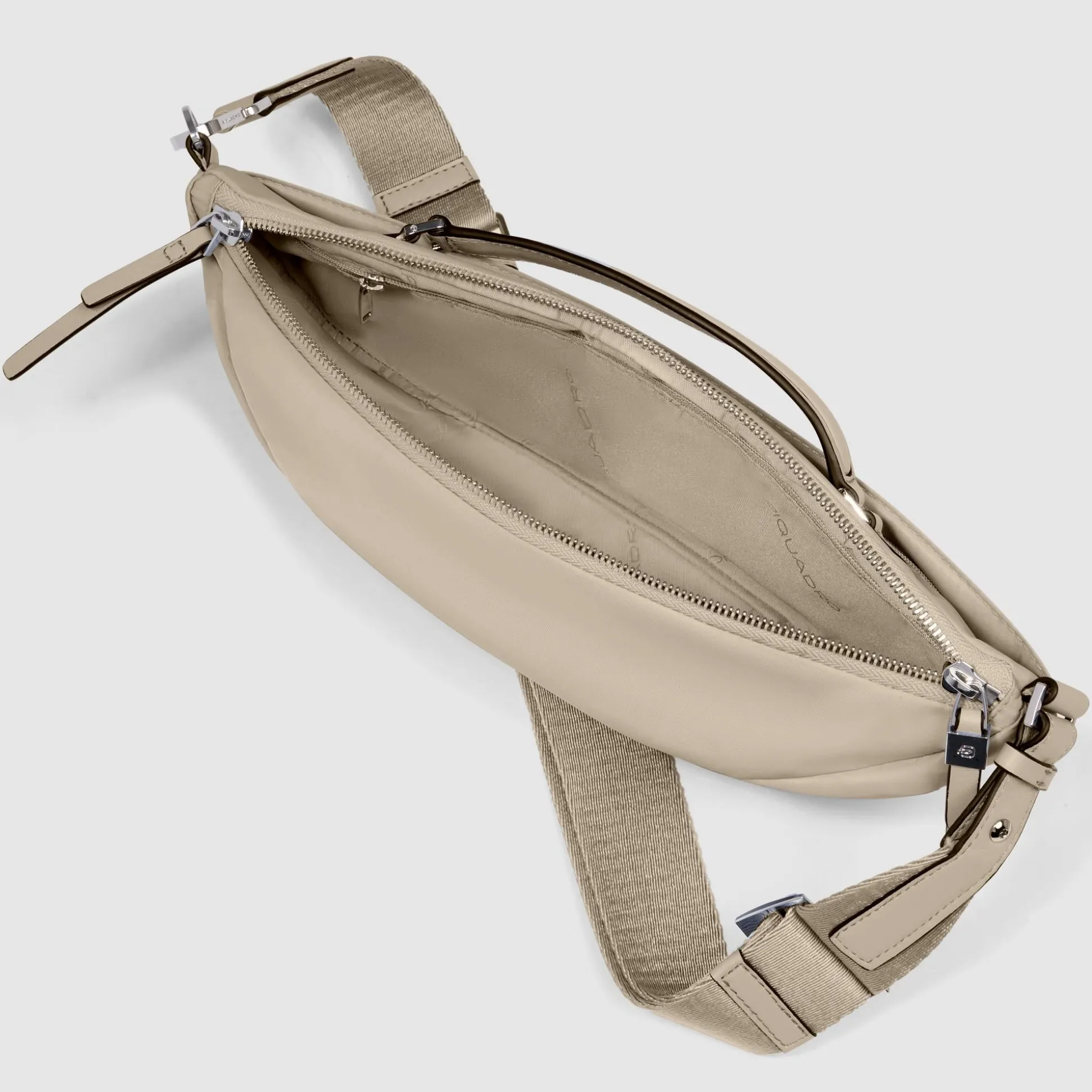 Sac banane femme en tissu recyclé et cuir